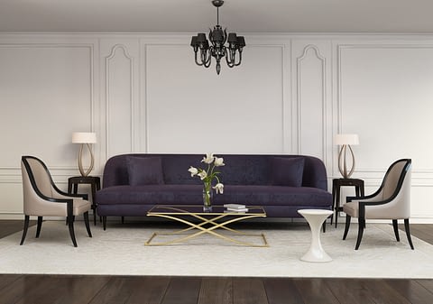 Contemporary elegant contemporary living room, velvet sofa Contemporary elegant contemporary living room, velvet sofa